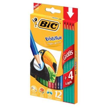 Imagem de Lápis de Cor Bic com 12 Unidades + 4 Lápis Gratis - NoBrand