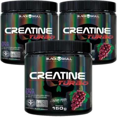 Imagem de Kit 3X Creatina Monohidratada Creatine Turbo Black Skull 150g Energia 