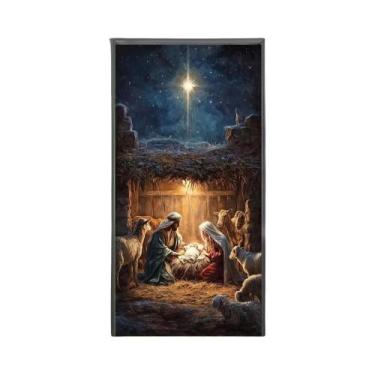 Imagem de Banner De Porta 2D Em Fibra De Poliéster Com Cenário De Presépio Maria