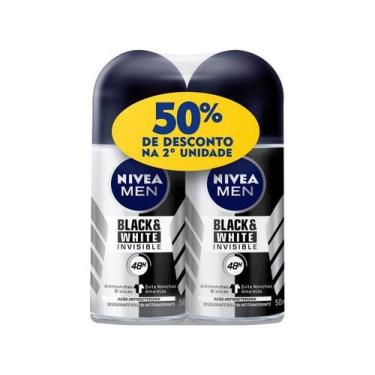 Imagem de Desodorante Roll On Nivea Men Invisible Black & White 2 Unidades