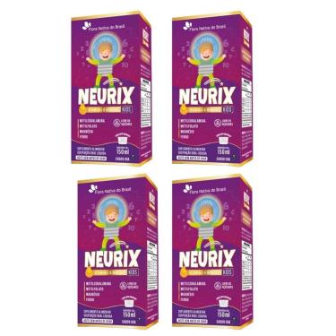Imagem de Kit 4x Neurix Mg Ferro Metilfolato e B12 4x150ml Uva Flora-Unissex
