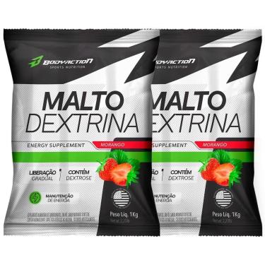 Imagem de Kit 2X Malto Dextrin - 1000g Refil Morango Silvestre - BodyAction-Masculino