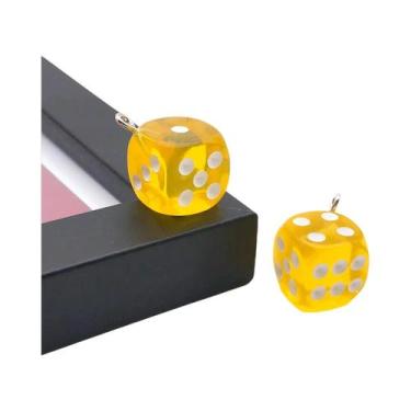 Imagem de Pingentes De Dados De Resina Coloridos 10 Peças Componentes Artesanais