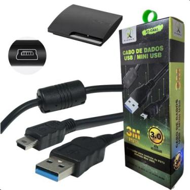 Imagem de Cabo Mini Usb V3 C/ Filtro 3.0 P/ Controle Ps3 Gps Câmera 3 Metros - X