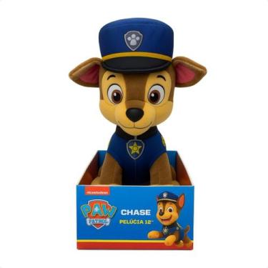 Imagem de Boneco De Pelúcia Chase Patrulha Canina 30cm Brinquedo, Azul