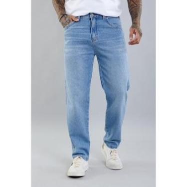 Imagem de Calça Jeans Masculina Perna Reta com Lavagem Clara-Masculino