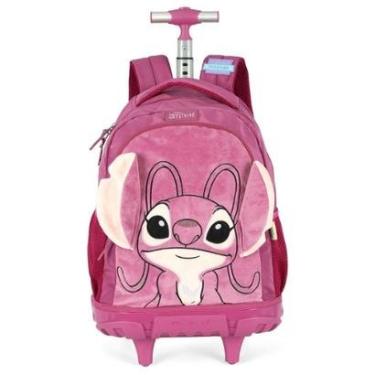 Imagem de Mochila de Rodinhas Escolar Juvenil Peluciada Stitch-Feminino