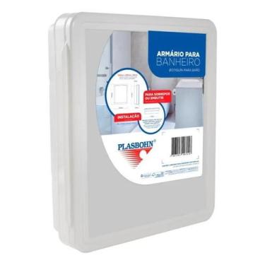 Imagem de Armário para Banheiro Branco com Espelho com Divisórias de E - Congrat