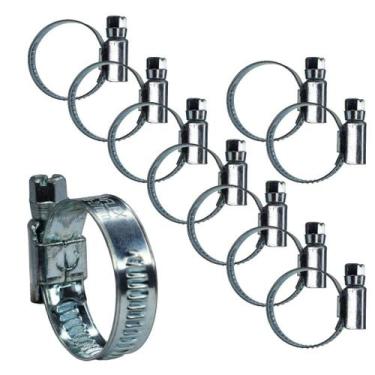 Imagem de KIT 10 Abraçadeira 19X27mm aço zincado mangueira de jardim - Lumaflex