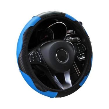 Imagem de Capa De Volante De Carro Em Couro De Fibra De Carbono PU De 14.5-15 Po