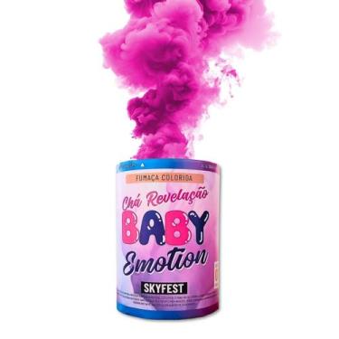 Imagem de Fumaça Colorida Chá Revelação Lata Baby Emotion Skyfest - Rosa, ROSA