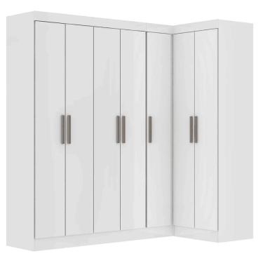 Imagem de Guarda Roupas Modulado de Canto Madrid com 7 Portas Branco Maxel