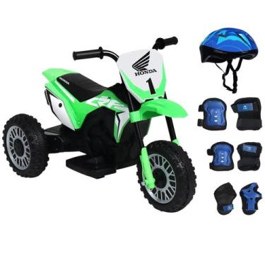 Imagem de Moto Elétrica Infantil 3 Rodas CRF 450R Honda 6V Bel com Kit Proteção 