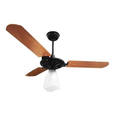 Imagem de Ventilador de Teto Preto com Mogno Ventex 127V, 110V