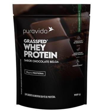 Imagem de Whey Protein Grassfed Natural 900g Pura Vida, Chocolate Belga