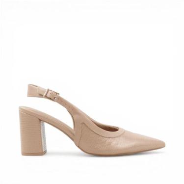 Imagem de Scarpin Slingback Salto Bloco - USAFLEX, Nude, 36