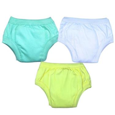 Imagem de Kit 3 Cueca Calcinha Treinamento Desfralde Fralda V/B/A - Minha Estrel