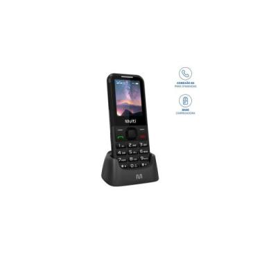 Imagem de Celular Multi Vita 4g Com Base Carregadora Preto - multilaser