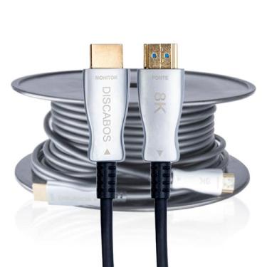Imagem de Cabo HDMI 2.1 Fibra Óptica Discabos HDR 4K/8K 120Hz Slim e Flexível Pr