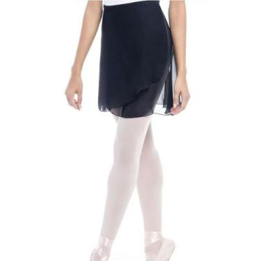 Imagem de Saia Ballet Só Dança Transpassada Crepe 5173 Adulto, P, Preto