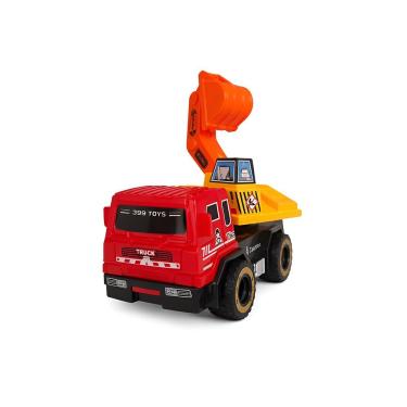 Imagem de Caminhão Escavadeira de Brinquedo Mini Veículo Construção Braço Articulado Vermelho Draik