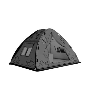 Imagem de Castiçal com Vela Eletrônica para Camping Preto com Madeira MDF e Bateria Inclusa Lenobre