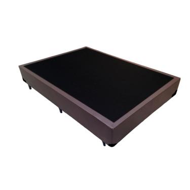 Imagem de Cama Box Casal Sintético Extremo Reforçado Estrutura em Madeira Marrom 40x138x188 Homeq...