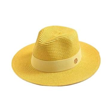 Imagem de Chapéu Panamá de Palha - Unissex, para Sol, Praia e Viagem, 56-58cm, A
