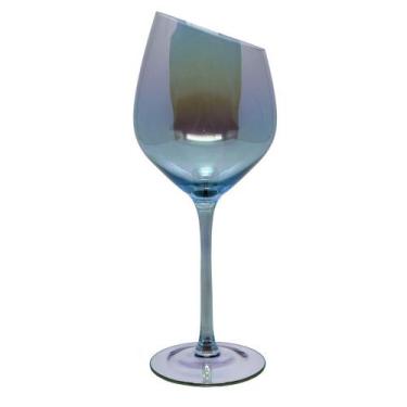 Imagem de Taça de Vidro para Vinho Diagonal Furta Cor Azul 300ml - Unid. - Cromu