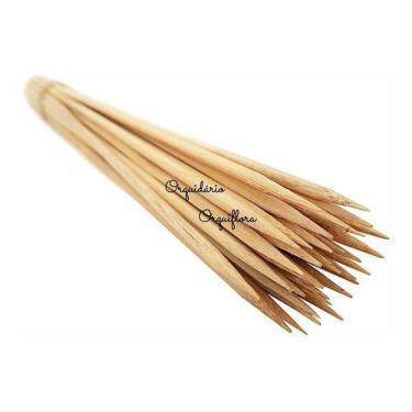 Imagem de Kit 250 Espetos De Churrasco Espetinhos Vareta Palito Bambu Natural 30