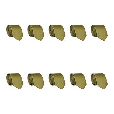 Imagem de Kit 10 Gravatas Masculina Social Slim Premium Tons de Verde Lisa Elegante Padrinhos Formatura Trabalho