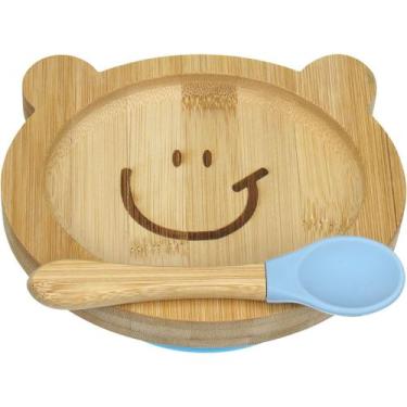 Imagem de Prato Infantil Home&Co Bambu Natural Utensílio de Mesa para Servir e J