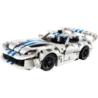 Imagem de Brinquedo de Construção Dodge Viper GTS-R com Motor V10 e Capô Que Branco Lego 805 PEÇAS