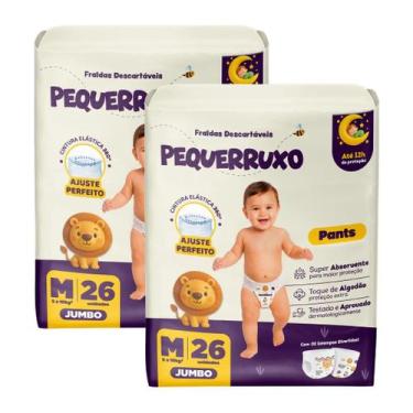 Imagem de Kit 2 FraldaCalça Pequerrucho Pants Infantil Shortinho Jumbo, M