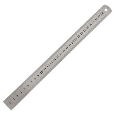 Imagem de Régua Escala De Aço Inox Graduada 30cm (12 Pol) x 0.8mm x 25,4 mm Com 