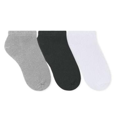 Imagem de Kit Meia Sapatilha Esportiva Feminina 3 Pares - SELENE, Branco, Preto,