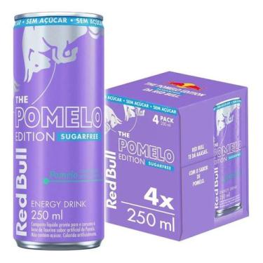 Imagem de Pack de 4 latas Red Bull Energético, Pomelo, Sem Açúcar, 250