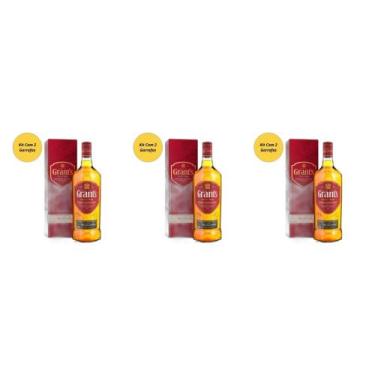 Imagem de Kit 03 Whisky Grants Triple Wood 1000L Com 2 Garrafas