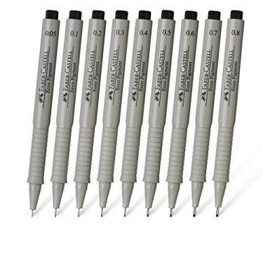 Imagem de Caneta seringa 0,1/0,3/0,5/0,7/0,4/0,6/0,8/0,05/0,2 caneta impermeável com gancho, preta, pacote com 9