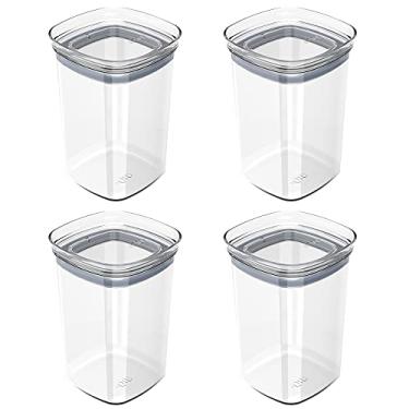 Imagem de Kit Potes Herméticos Quadrados 1.000 ml, 4 Peças - Cor Natural - OU