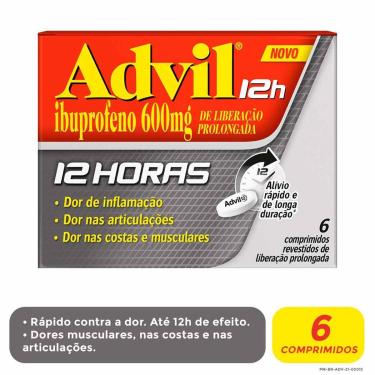 Imagem de Advil Ibuprofeno 600mg 6 comprimidos 6 Comprimidos Revestidos de Liberação Prolongada