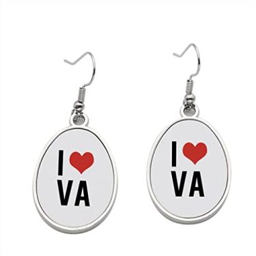 Imagem de Brinco I Love VA - Brincos pendentes para meninas - Presente de festa de aniversário dos namorados