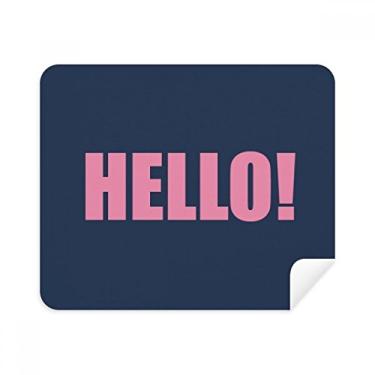 Imagem de Pano de limpeza positivo Hello Quote Black Encourage Limpador de tela 2 peças de tecido de camurça