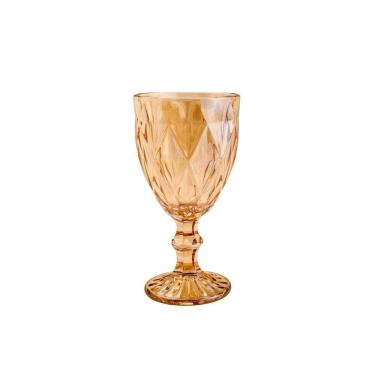 Imagem de Conjunto 6 Taças P/Água de Vidro Sodo-Cálcico Diamond Ambar Metalizado Lyor