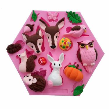 Imagem de Molde De Silicone Animais Do Bosque, Resina, Confeitaria, Biscuit Molds Planet