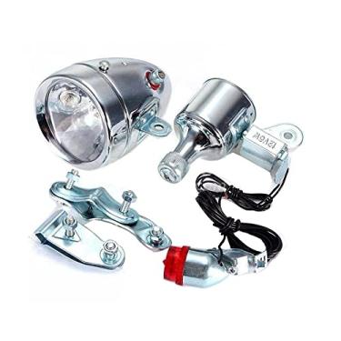 Imagem de Kit Farol Dínamo Bike Com Luz Traseira Modelo Vintage