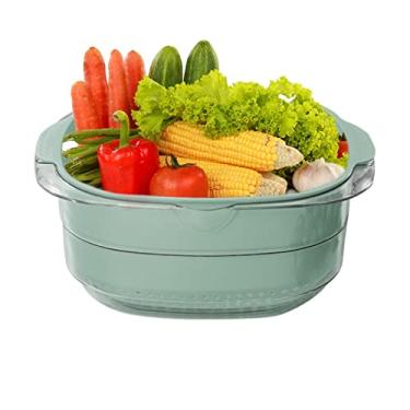 Imagem de Coador Coador,tigela escorredor cozinha camada dupla - Coador cozinha Tigela Coador macarrão Tigela frutas Escorredores, Mergulhe Lavar e escorrer Legumes