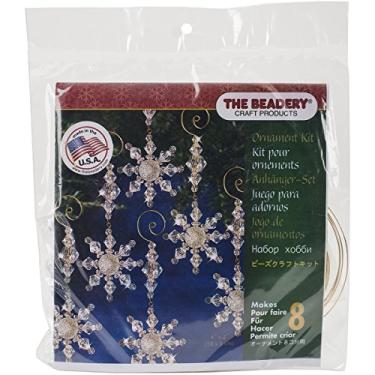 Imagem de Beadery Kit de ornamentos de Natal com contas, pingentes de cristal de neve, 10 cm x 5 cm, faz 8