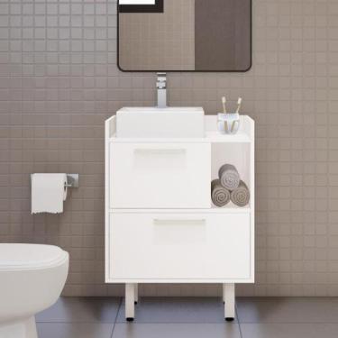 Imagem de Gabinete Organizador Multiuso Banheiro Quadrado Simples Com 2 Portas 1