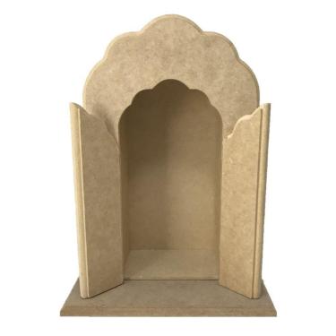 Imagem de Oratório Capela G Trabalhado Com Aba 23X14X35 Cm Em Mdf